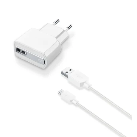 Set Incarcator Retea Cellularline QC 3.0 10W+Cablu Date Micro Usb 1m Alb