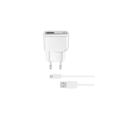 Set Incarcator Retea Cellularline QC 3.0 10W+Cablu Date Micro Usb 1m Alb