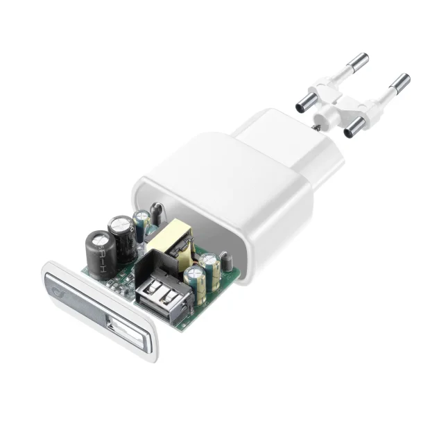 Set Incarcator Retea Cellularline QC 3.0 10W+Cablu Date Micro Usb 1m Alb