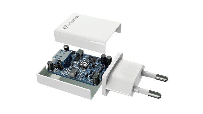 Set Incarcator Retea Cellularline QC 3.0 10W+Cablu Date Micro Usb 1m Alb thumb