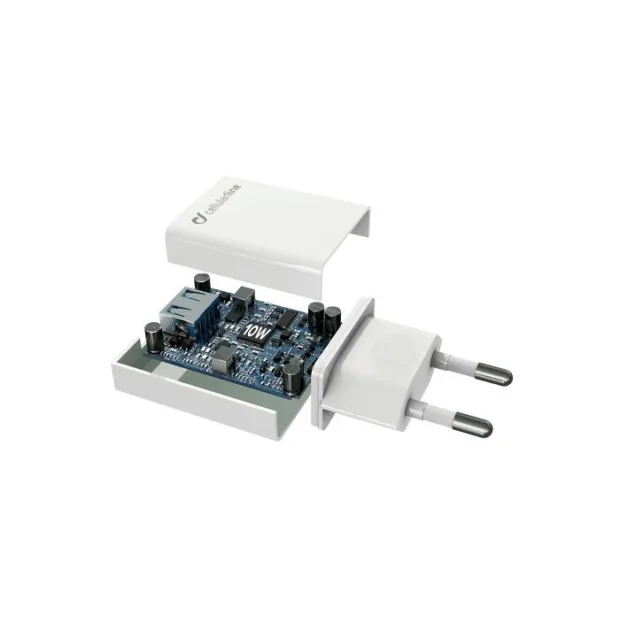 Set Incarcator Retea Cellularline QC 3.0 10W+Cablu Date Micro Usb 1m Alb