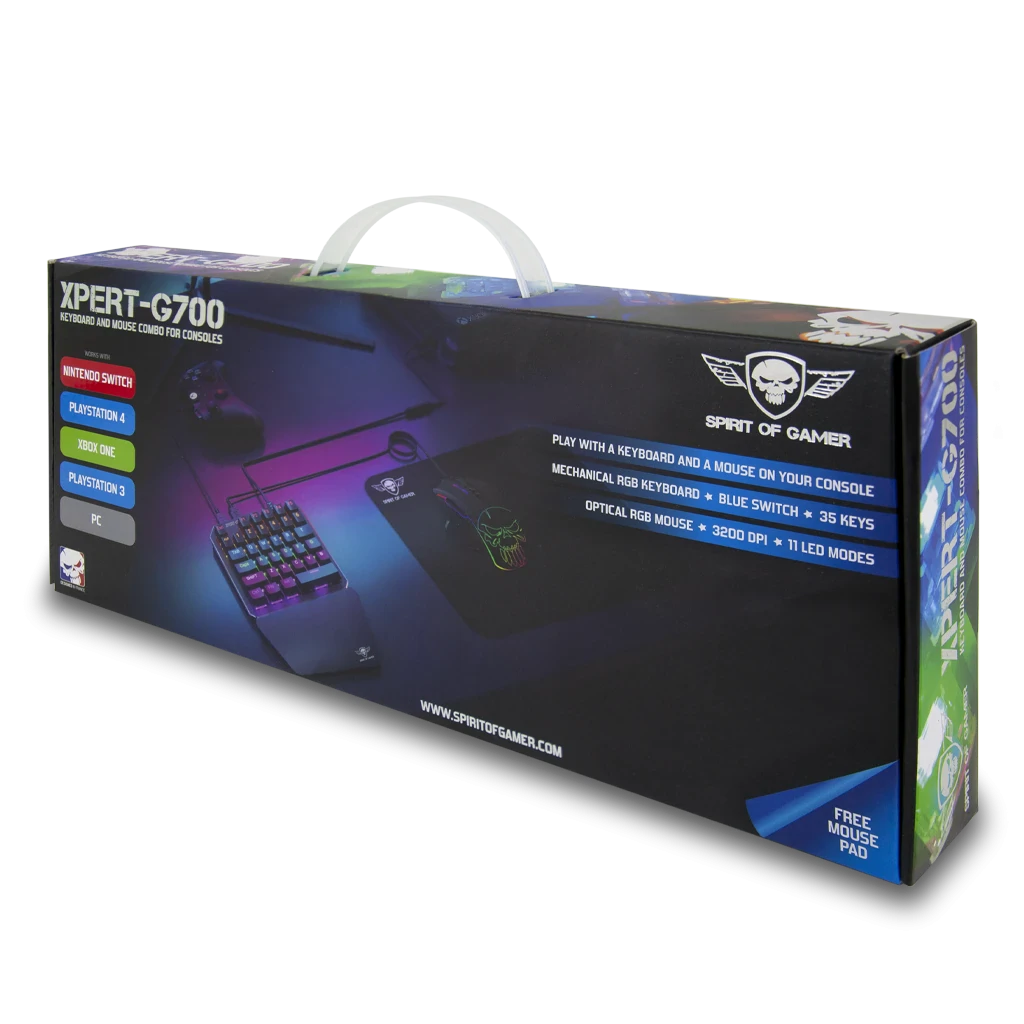 Set Gaming Tastatura + Mouse Spirit of Gamer Xpert G-700 Gaming RGB 7 Butoane Negru thumb