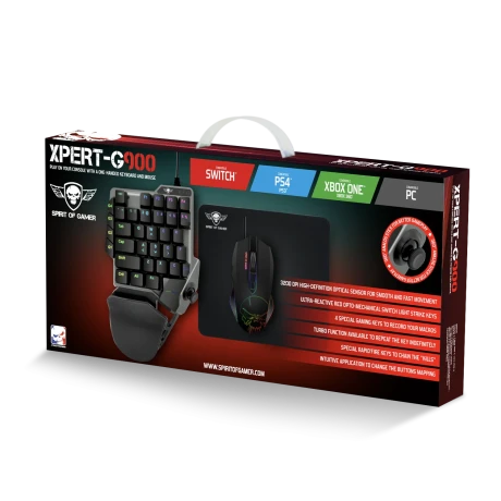 Set Gaming Tastatura + Mouse + Mouse Pad Spirit of Gamer Xpert G-900 Gaming RGB Negru