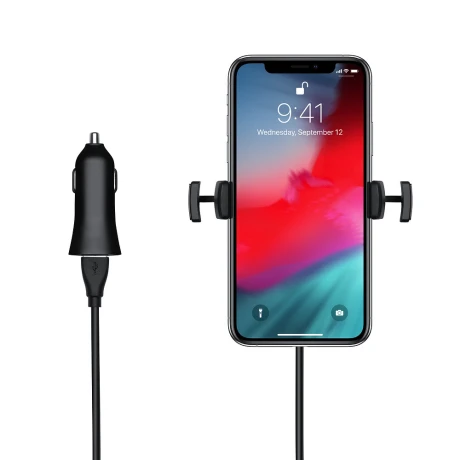 Suport Auto Mophie cu Incarcare Wireless Negru