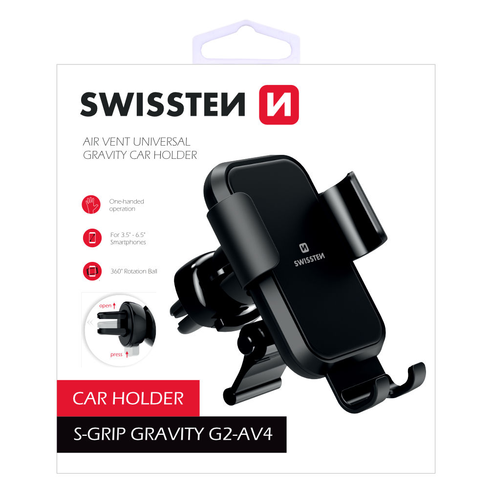 Suport Auto Swissten Gravity S-GRIP G2-AV4 Air Vent Negru thumb