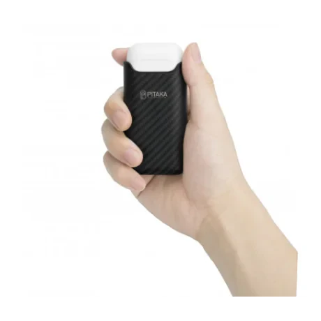 Suport Dock Incarcare Pitaka Air Pal Wireless pentru Apple Airpods 1/2 1200mAh Negru
