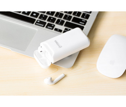 Suport Dock Incarcare Pitaka AirPolPal Wireless pentru Apple Airpods 1/2 1200mAh Alb thumb