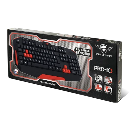 Tastatura Gaming Spirit of Gamer PRO-K3 Gaming Qwerty Rosu